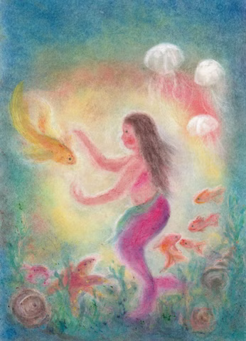 Kunstkarte Meermädchen