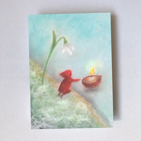 Kunstkarte Walnusskerze