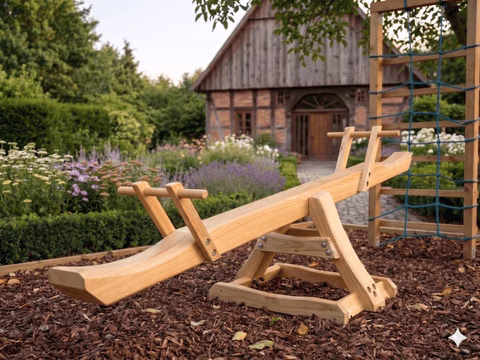 Wippe aus Lärchenholz natur 