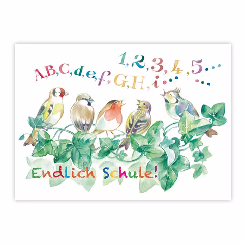 Postkarte Endlich Schule!