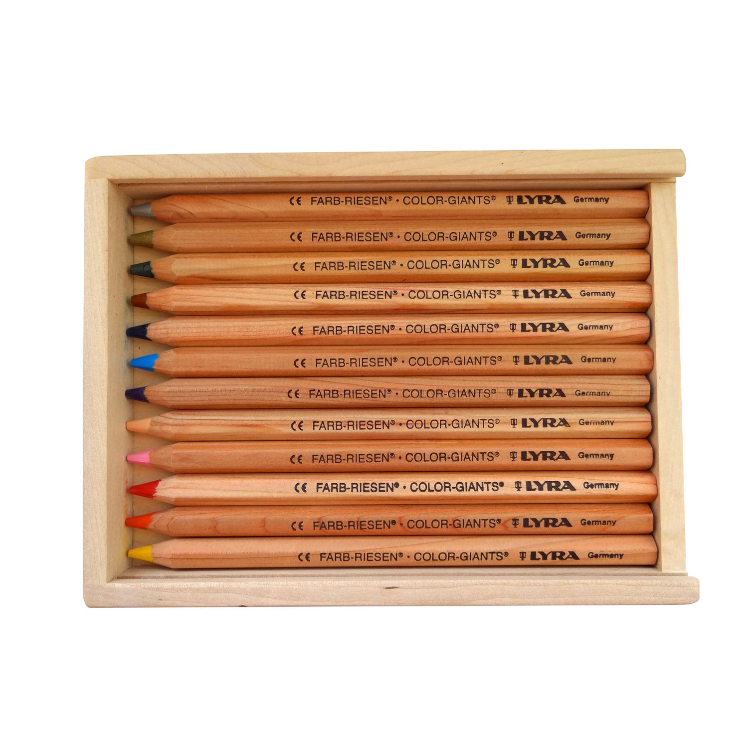 Lyra 12 Varnished Hexagonal Colour Giants In A Wooden Case Waldorfshop Waldorf Toys And Material