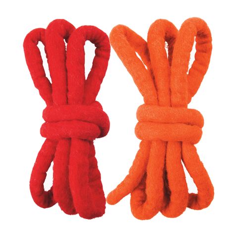 Felt cords, red orange