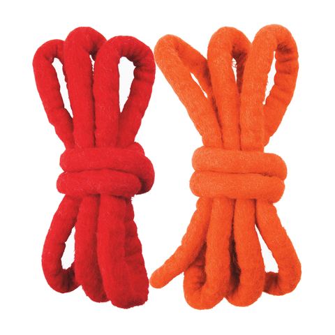 Cordones de fieltro, rojo naranja