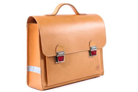 Leather satchel, natural