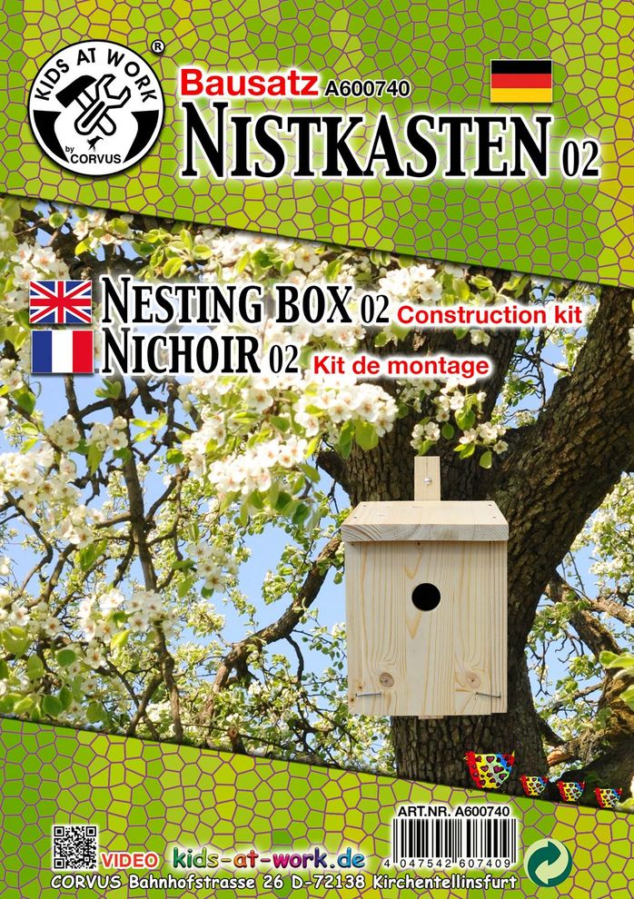 Kit Casetta Per Uccelli In Legno - Set Creativo Fai Da Te Di 4