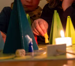 Schaduwspel in het bos