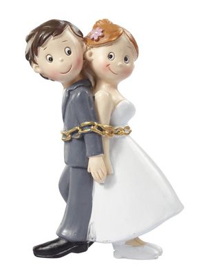 Tortendeko Hochzeitspaar Tortenfigur Hochzeit Deko Tischdeko Brautpaar in Ketten