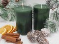 4 Kerzen Grün Weihnachtskerzen Adventskerzen Adventskranz Parafin Brenndauer ± 27h 100% deutsche Herstellung  2