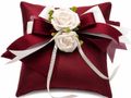 Ringkissen Kissen Ringe Hochzeit Traukissen Bordeaux Creme  1