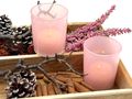 Windlicht aus Glas Rosa Weihnachten Ostern Frühling Herbst Winter Hochzeit Geburtstag Tischdekoration 4