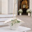 Blumenmädchen Weiß Blumenkorb Hochzeit - Streukörbchen für Blumenmädchen, Blumenkorb Blumenkinder mit Henkel  4