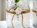 2 Vasen Hochzeit Vintage Tischdeko Spitze Weiß MIRA 3