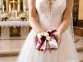 Ringkissen Kissen Hochzeit Traukissen Bordeaux Creme 18x18cm - handgefertigt von ZauberDeko in Deutschland 2