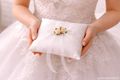 Ringkissen Creme Satin mit Spitze und kleinen Rosen Ehering-Kissen Trauringe 18 x 18cm 2