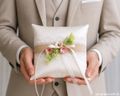 Hochzeit  Ringkissen Creme Rosa mit Spitze, Traukissen, Ehering Kissen, Verlobung Accessoires 3