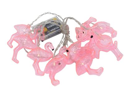 LED Lichterkette Flamingos Deko Rosa Garten Sommer Terasse Party