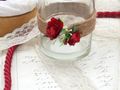 2x Teelichtglas Hochzeit Vintage Rosen Rot Tischdeko Kerzenglas JILL 4