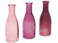 3 Vasen Blumenvase Glasflasche Rosa Mauve Pflaume Glas Tischdeko Glasvase Deko Hochzeit Kommunion 2