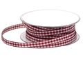 Karoband Bordeaux-Weiss Dekoband Oktoberfest Tischdeko  Schleifenband 20m 6mm  1