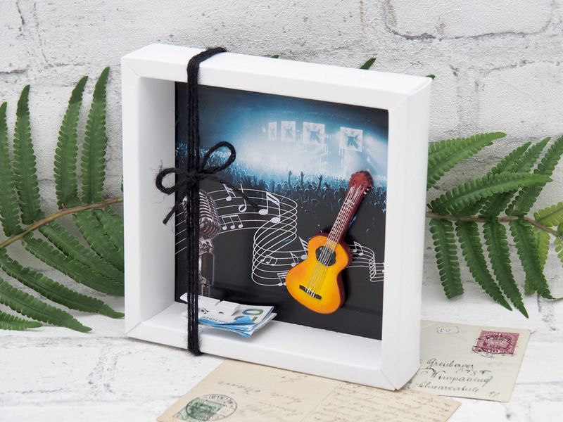 Geldgeschenk Verpackung Konzert Musik Gitarre Gutschein Geschenk Show