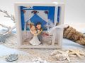 Geschenkidee Verpackung mit Hochzeitspaar für maritime Hochzeit Strandhochzeit Geldgeschenk handgemacht 2