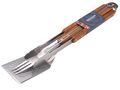 Grillwerkzeug BBQ Grillzubehör Set Barbecue Holz und Edelstahl Grillzange Grillgabel Grillwender Grill Camping  2