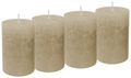 4 Stumpenkerzen Kerzen Taupe Beige Sand Tischdeko Deko Adventskranz Weihnachten Hochzeit Kommunion Konfirmation 1