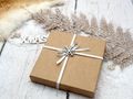 Geldgeschenk Verpackung Weihnachten Schneeflocke Silber Weiß Natur Geschenk Gutschein 2