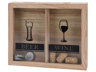 Holzbox Kronkorkenbox Flaschenverschlusskasten Wein Bier Deko Party Aufbewahrung Geschenkidee