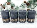 Adventskerzen Weihnachten Deko Stumpenkerzen – 4er-Set in Dunkelgrau, handgefertigt in Deutschland  2