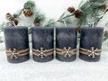 Adventskerzen - Kerzen in Dunkelgrau mit Korkband & Schneeflocken, handgefertigt in Deutschland – ideal für Advent, Weihnachten & Winterdeko 3
