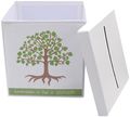 Briefbox Kartenbox MIT NAMEN Kommunion Konfirmation Baum des Lebens Grün  2