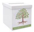 Briefbox Kartenbox MIT NAMEN Kommunion Konfirmation Baum des Lebens Grün 1