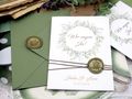 Karte Einladungskarte Hochzeit Einladung mit Umschlag mit Wachssiegel Salbei Grün 2