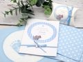 Gastgeschenk Taufe Junge personalisiert MIT NAMEN Blau Baby Geburt Babyshower  4