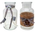 Tischdeko Oktoberfest Bayrisch 2 Vasen Glas Raute Braun Party Deko 1
