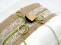 Ringkissen Hochzeit Creme Jute Rustikal Traukissen Deko JOLIEN 4