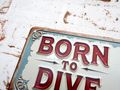 Taucher Schild Blech Metallschild Wohnzimmer Hobbyraum, Badezimmer oder als Deko in Tauchschulen, Surfcafes oder Strandbaar 3
