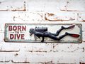 Taucher Blechschild „Born to dive“ - wetterfest, für drinnen & draußen 2