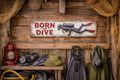 Blechschild „Born to Dive“ – Metall Schild mit Taucher Motiv, Wetterfest, Wanddeko für Innen & Außen 3