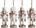 Weihnachtsbaumschmuck Christbaumschmuck Nussknacker Weiß Gold Weihnachtsdeko Weihnachten Deko 1
