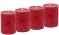 4 Rustic Stumpenkerzen Kerzen Rot Tischdeko Party Deko Adventskerzen 1