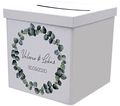 Briefbox Kartenbox Hochzeit Eukalyptus Blätterkranz Geburtstag Personalisiertes Geschenk 3