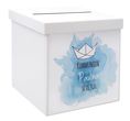 Briefbox Kartenbox Taufe Kommunion Konfirmation Boot Papierboot Tischdeko Personalisiertes Geschenk 1