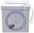 Briefbox Kartenbox Taufe Blau Baby Geburt Tischdeko Personalisiertes Geschenk 2