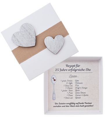 Geldgeschenk Verpackung Silberhochzeit Geschenk Rezept für 25 Jahre Ehe Silberne Hochzeit