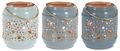 Windlicht Kerzenhalter Teelichthalter Stern Blau Graublau Laterne Metall Vintage Deko 3 Stück 1
