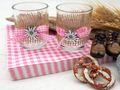 Windlicht Karo Rosa als Geschenkidee – ideal für Wiesn, bayrisches Geburtstag, Oktoberfest oder Trachtenparty 4