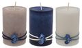 Kerzen Stumpenkerzen Maritime Kerzen Creme Braun Blau Seepferdchen Deko Tischdeko Mix 3 Stück 1