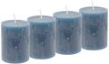 4 Rustic Stumpenkerzen Kerzen Blau Graublau Tischdeko Party Deko Adventskerzen 1